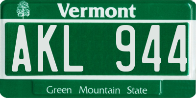 VT license plate AKL944