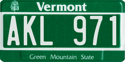 VT license plate AKL971