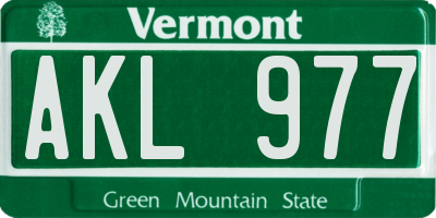 VT license plate AKL977