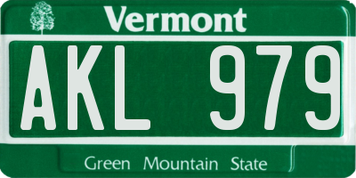 VT license plate AKL979
