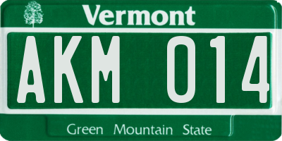 VT license plate AKM014