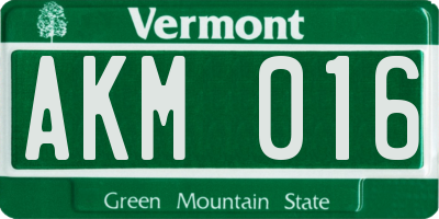 VT license plate AKM016