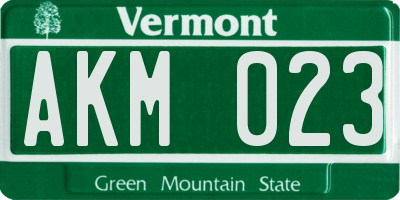 VT license plate AKM023