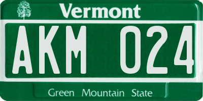 VT license plate AKM024