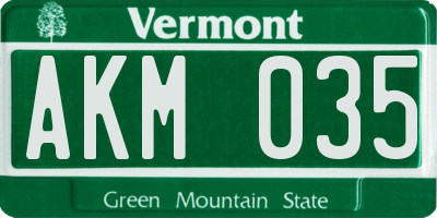 VT license plate AKM035