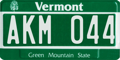 VT license plate AKM044