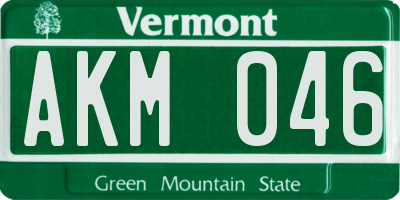 VT license plate AKM046