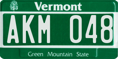 VT license plate AKM048