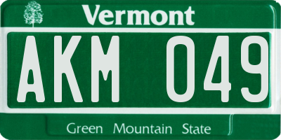 VT license plate AKM049
