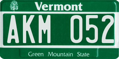 VT license plate AKM052