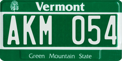 VT license plate AKM054