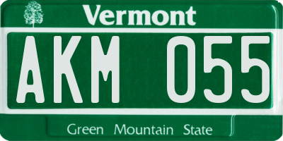 VT license plate AKM055