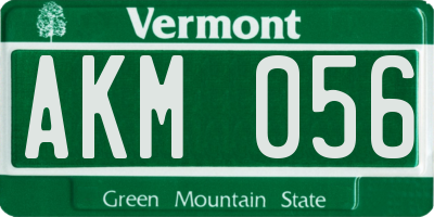VT license plate AKM056