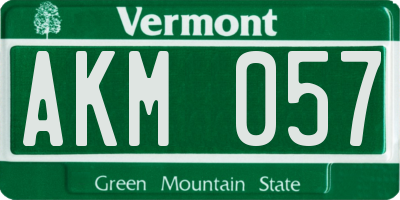 VT license plate AKM057