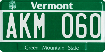 VT license plate AKM060
