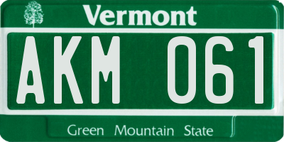 VT license plate AKM061