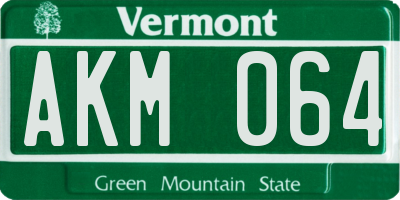 VT license plate AKM064