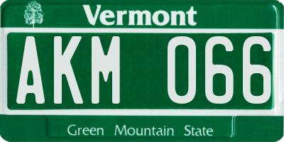VT license plate AKM066