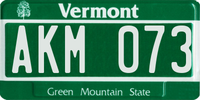 VT license plate AKM073