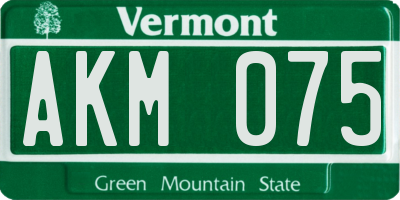 VT license plate AKM075