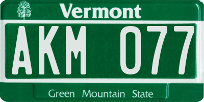 VT license plate AKM077