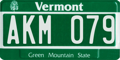 VT license plate AKM079