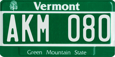 VT license plate AKM080
