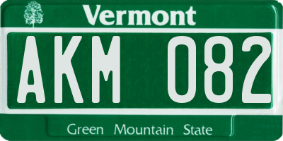 VT license plate AKM082