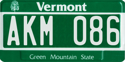 VT license plate AKM086