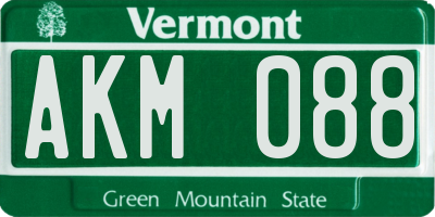 VT license plate AKM088