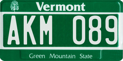 VT license plate AKM089
