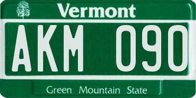 VT license plate AKM090