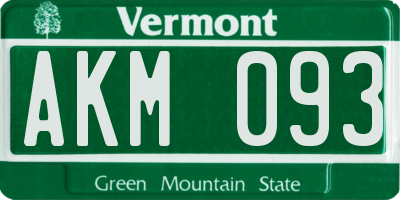VT license plate AKM093