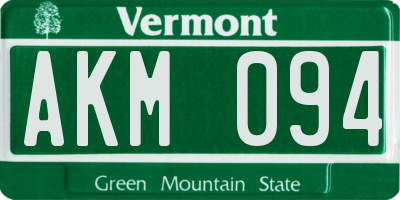 VT license plate AKM094