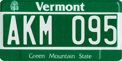 VT license plate AKM095
