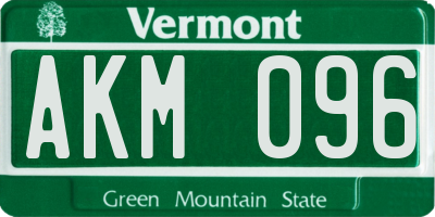 VT license plate AKM096