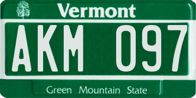 VT license plate AKM097