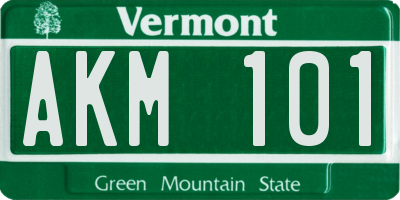 VT license plate AKM101