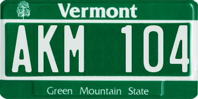 VT license plate AKM104