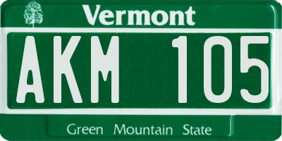VT license plate AKM105
