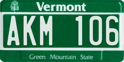 VT license plate AKM106