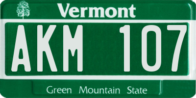 VT license plate AKM107