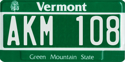 VT license plate AKM108