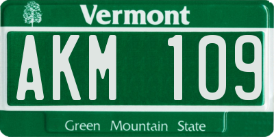 VT license plate AKM109