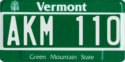 VT license plate AKM110