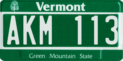 VT license plate AKM113