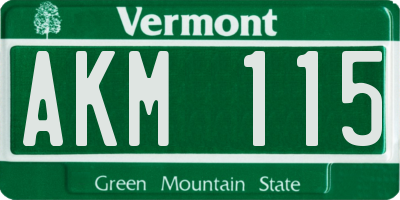 VT license plate AKM115