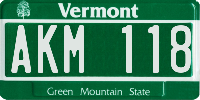 VT license plate AKM118