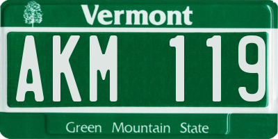 VT license plate AKM119