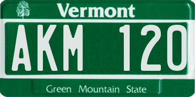 VT license plate AKM120